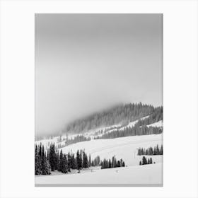 Åre, Sweden Black And White Skiing Poster Canvas Print