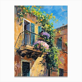 Balcony Painting In Salerno 1 Canvas Print