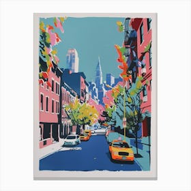 Chelsea New York Colourful Silkscreen Illustration 1 Canvas Print