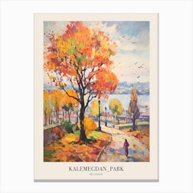 Autumn City Park Painting Kalemegdan Park Belgrade Serbia 2 Poster Canvas Print