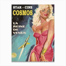 Pinup Woman On Scifi Movie Poster, Reign Of Venus Canvas Print