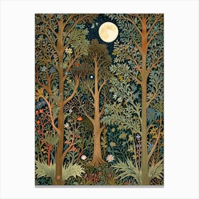 William Morris Forest At Night 2 Canvas Print