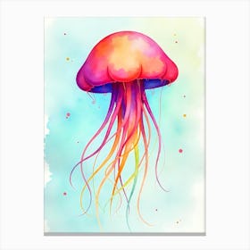 Jellyfish Watercolor Painting Canvas Print