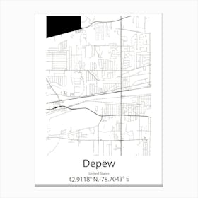 Depew,United States Minimalist Map Canvas Print