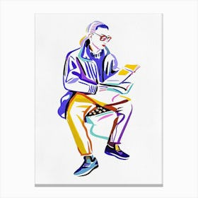 Man Reading A Book Canvas Print