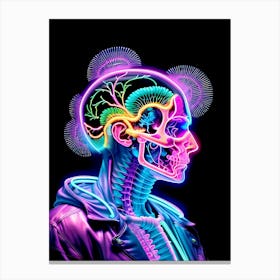 Neon Skull 25 Canvas Print