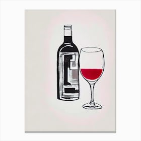Cabernet Franc Rosé Picasso Line Drawing Cocktail Poster Canvas Print