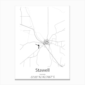 Stawell,Australia Minimalist Map Canvas Print