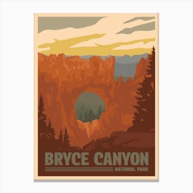 Bryce Canyon National Park Travel Poster Canvas Print