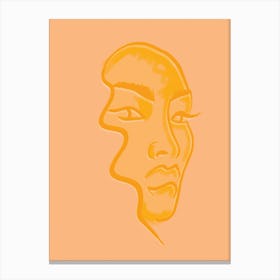 Orange Femme Portrait Canvas Print