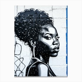 Graffiti Mural Of Beautiful Black Woman 223 Canvas Print