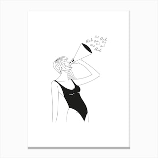 Grl Pwr White Canvas Print