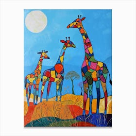 Abstract Geometric Giraffes 6 Canvas Print
