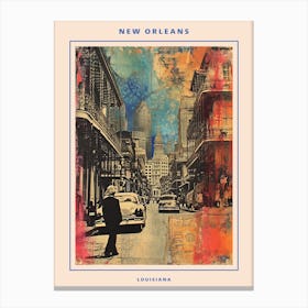 Retro New Orleans Collage Poster 3 Canvas Print
