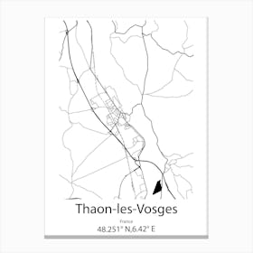 Thaon Les Vosges,France Minimalist Map Canvas Print