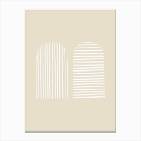 Striped Arches Beige Canvas Print