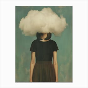 Girl With A Cloud On Her Head Canvas Print