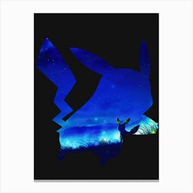 Anime Negative Space ― Umbreon Looked At The Purple Sky Canvas Print