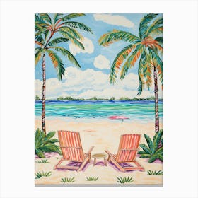 Cable Beach, Sydney, Australia, Matisse And Rousseau Style 2 Canvas Print
