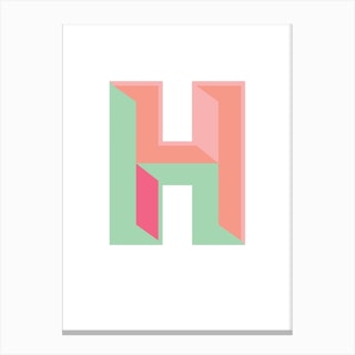 Tropical Initial H Canvas Print