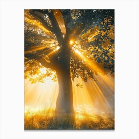 Sunrise Over A Tree 2 Canvas Print