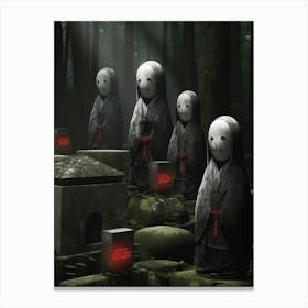 Jizo Statues Japanese Style Illustration 8 Canvas Print