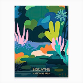 Biscayne National Park Travel Poster Matisse Style 3 Canvas Print