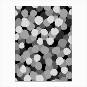 Black And White Dots Abstract Canvas Print