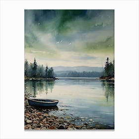 Boat On The Lake 2 . Canvas Print