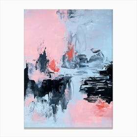 Pink And Grey Abstract 2 Canvas Print