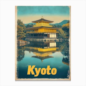 Aihrgdesign A Classic 1960s Travel Poster For Kyoto 2 Canvas Print