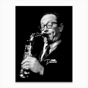 Paul Desmond American Jazz Saxophonist Music in Black White Line Art 2 Leinwandbild