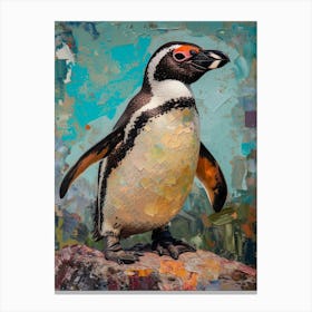 Galapagos Penguin Stewart Island Ulva Island Colour Block Painting 2 Canvas Print