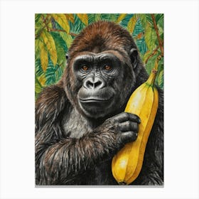 Gorilla In The Jungle Canvas Print