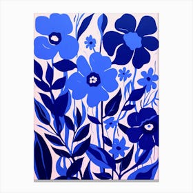 Blue Flower Illustration Periwinkle 2 Canvas Print