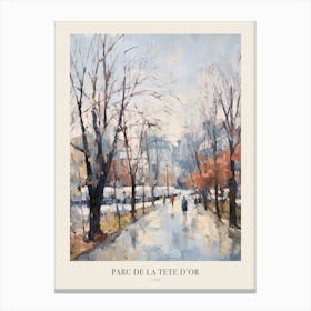 Winter City Park Poster Parc De La Tete D Or Lyon France 3 Canvas Print