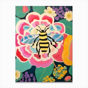 Maximalist Animal Painting Honey Bee 2 Canvas Print