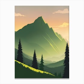 Misty Mountains Vertical Background In Green Tone 16 Canvas Print