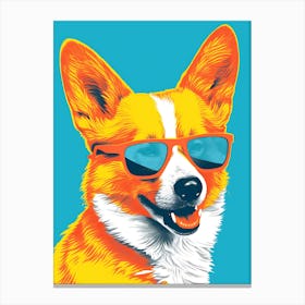 Corgi In Sunglasses Canvas Print