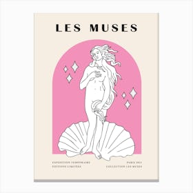 Les Muses Print Pink Canvas Print