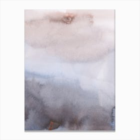 watercolor abstract art painting artwork washes grey geigne greige gay vertical bedroom office moody emotional smooth serene calm Canvas Print