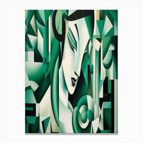 Jade Cubism Canvas Print