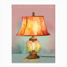 Watercolor Table Lamp Canvas Print