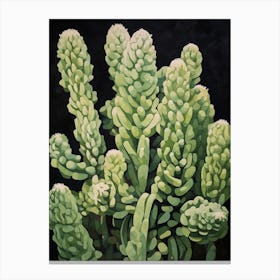 Modern Abstract Cactus Painting Austrocylindropuntia Subulata Cactus 1 Canvas Print