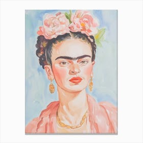 Frida In Pink Dress Canvas Print