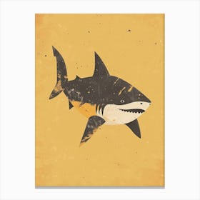 Shark With Mustard Background Canvas Print