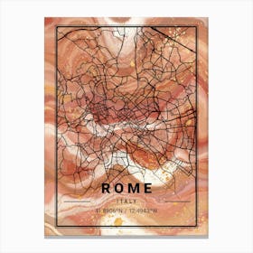 Rome Map Canvas Print