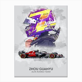 Zhou Guanyu Alfa Romeo Canvas Print