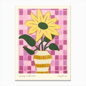 Spring Collection Sunflower Flower Vase 1 Canvas Print