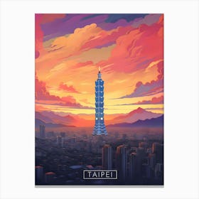 Taipei Retro Travel Canvas Print